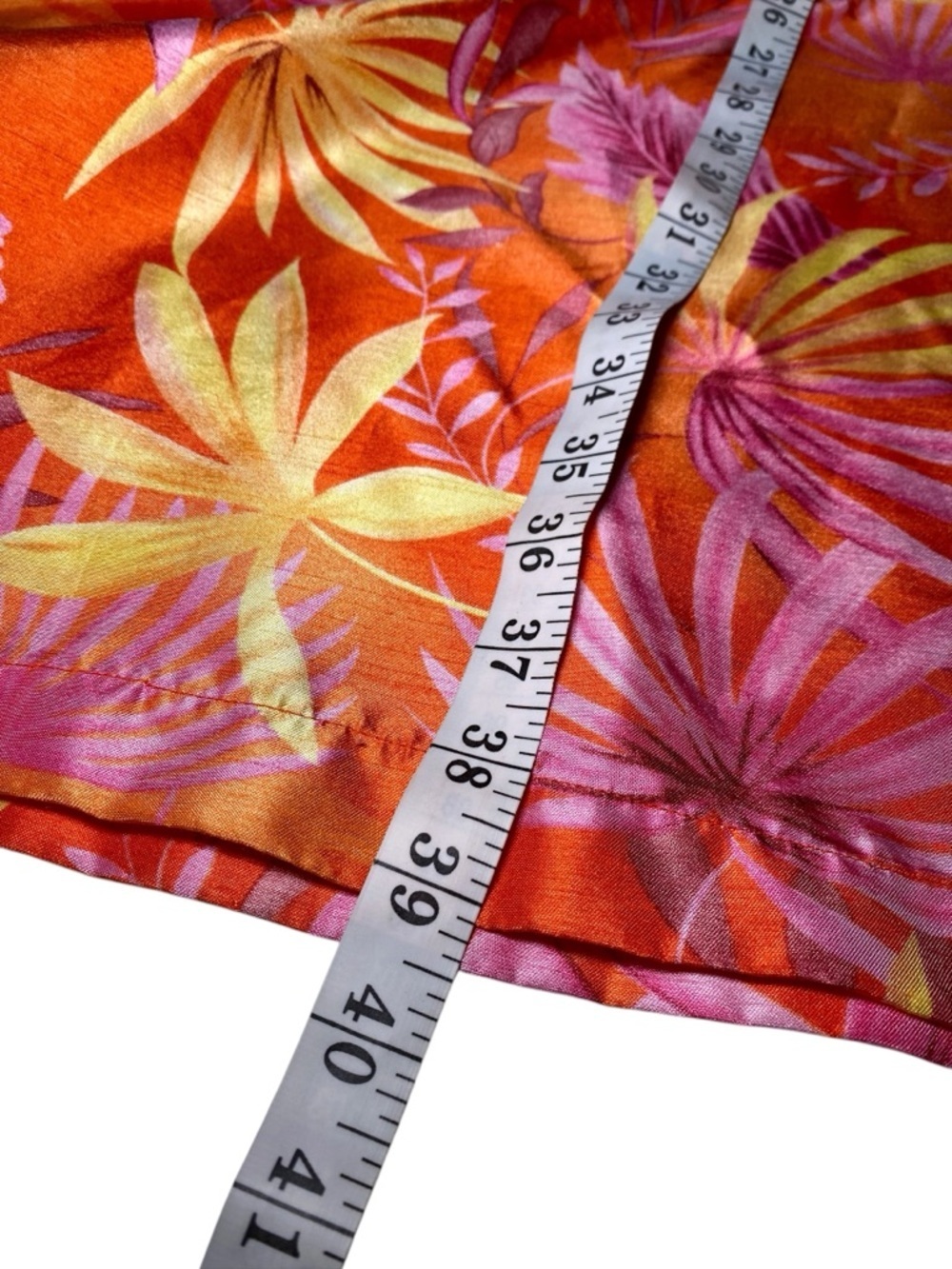 Selene Sport Tropical Orange & Pink Leaf Print Sleeveless Retro Y2K Midi Dress - Picture 13 of 15